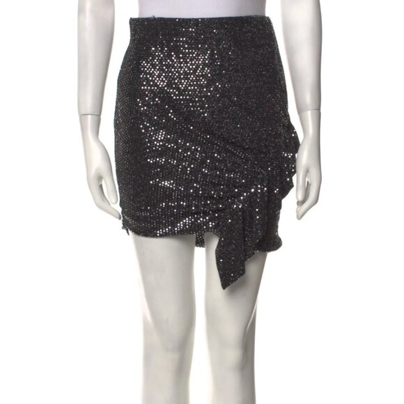 IRO Dresses & Skirts - EUC - Like New Iro Black Metallic "disco" Ruffle Mini Skirt
